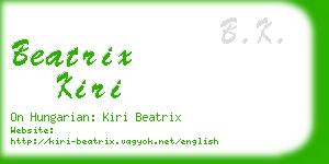 beatrix kiri business card